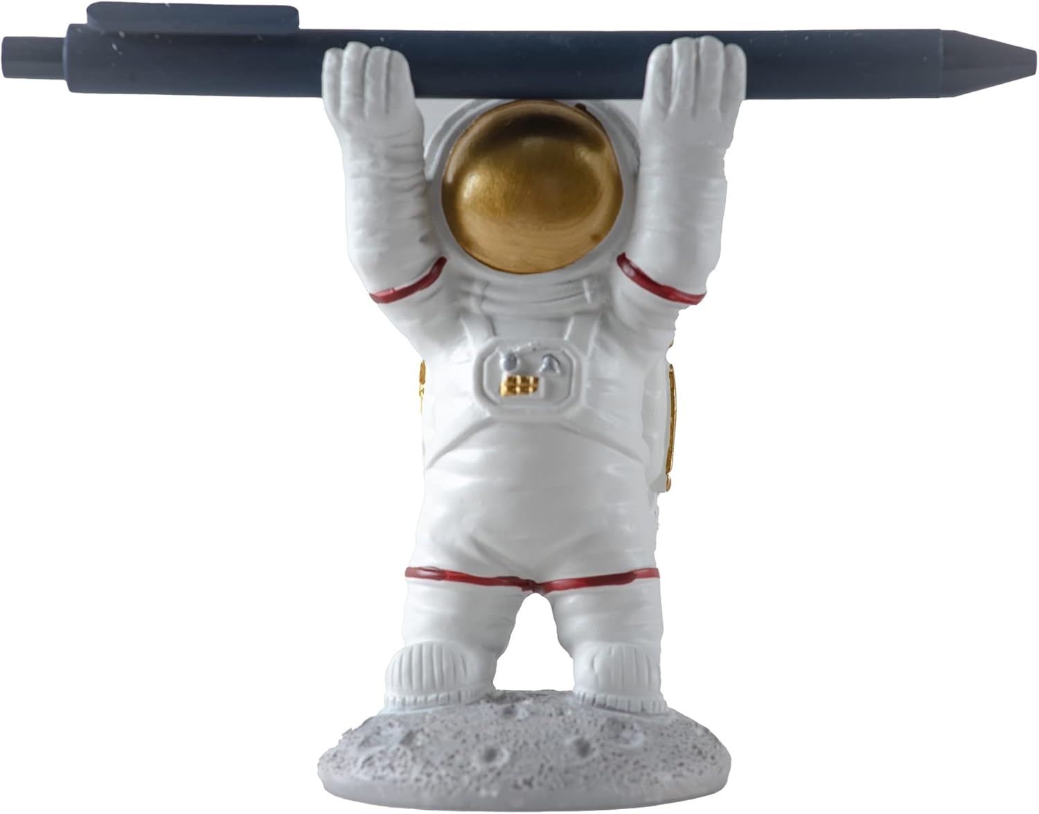 Butiliveen resin standing astronaut pen holder
