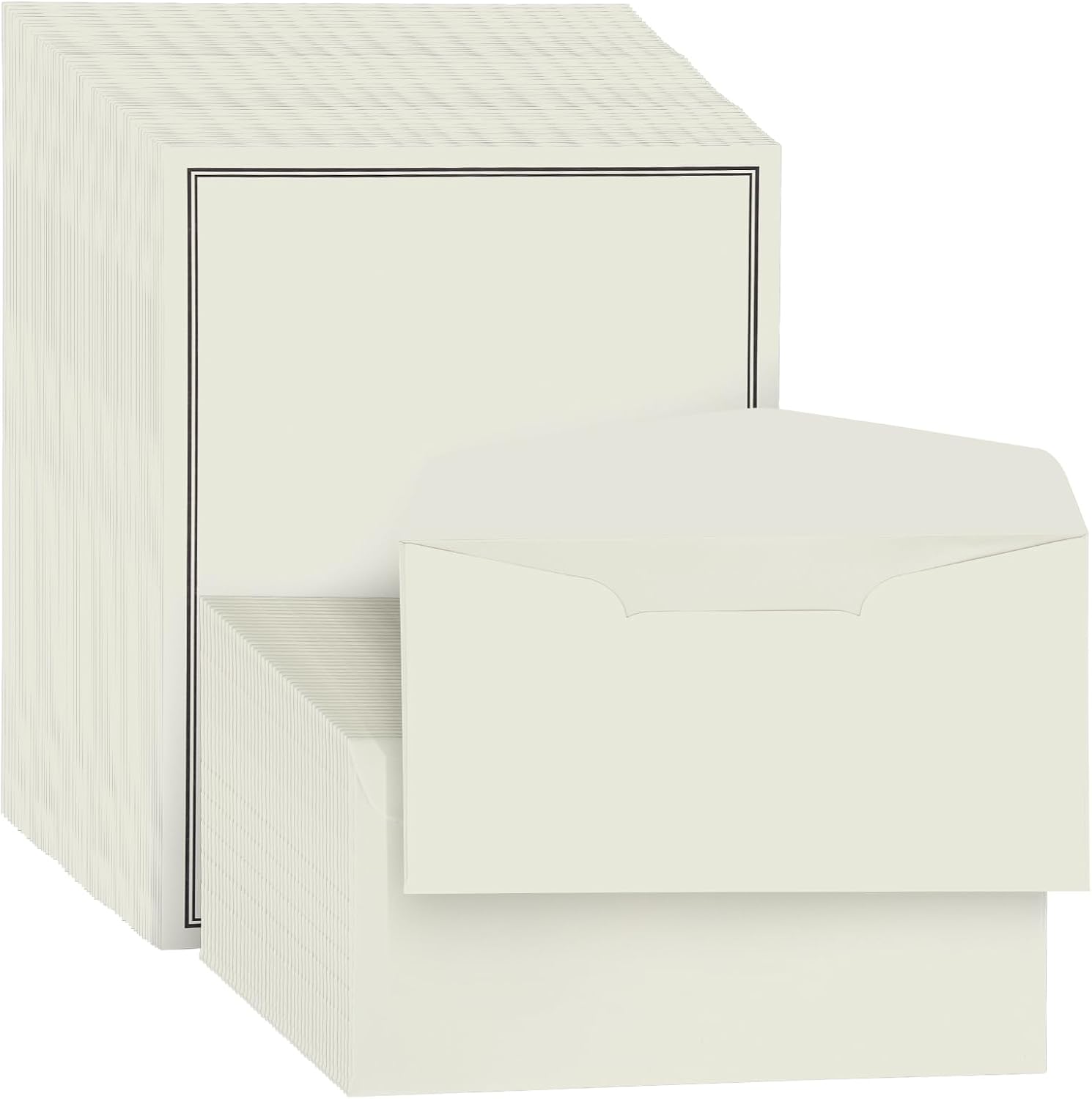 Black border stationery set with 48 sheets and 24 envelopes for formal letter writing