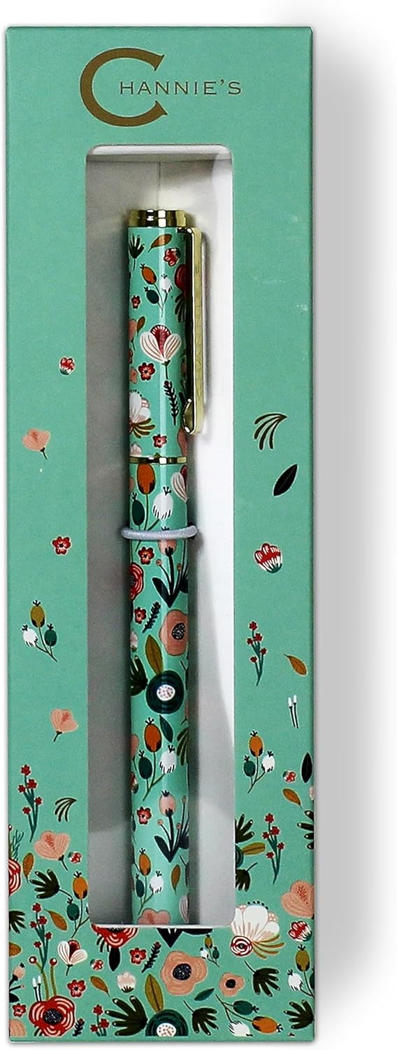 Channie's teal floral rollerball pen — ideal teacher gift