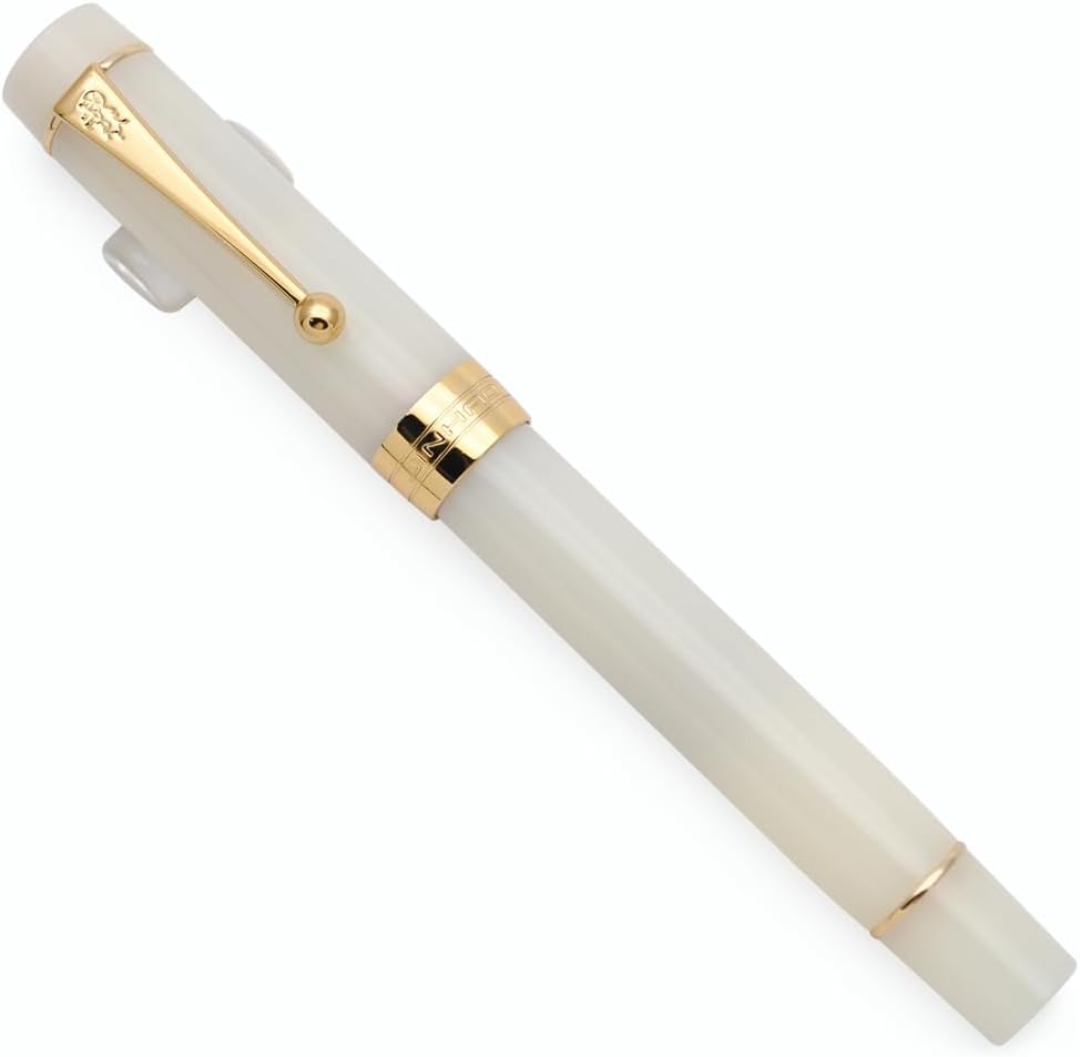 Jinhao 100 semi-transparent white fountain pen with medium nib