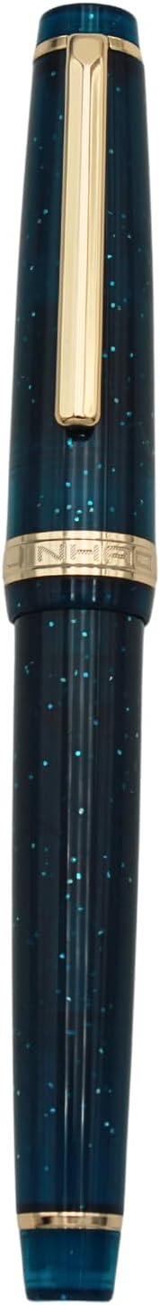 Jinhao 82 acrylic fountain pen in Morandi Lake Blue with gold trim