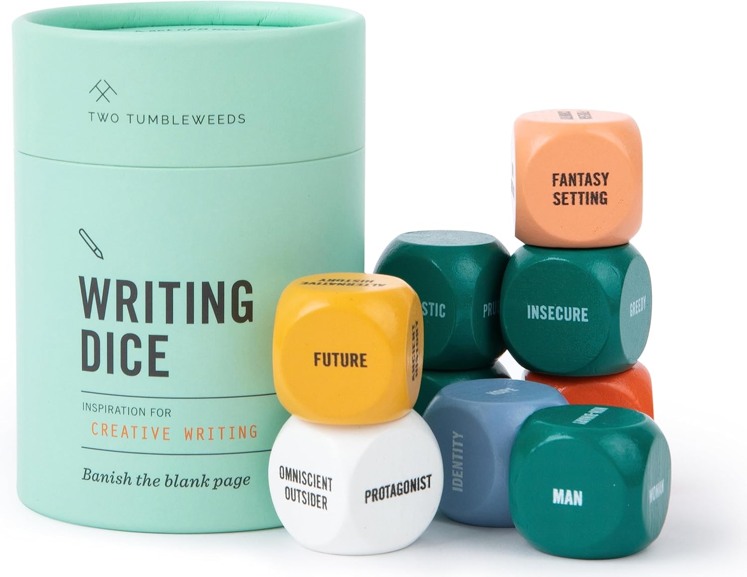 Two Tumbleweeds writing dice set of 9 — story prompts for creative blocks